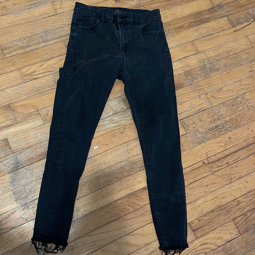 Black Lucky Brand Bridgette Raw Hem Skinny Jean